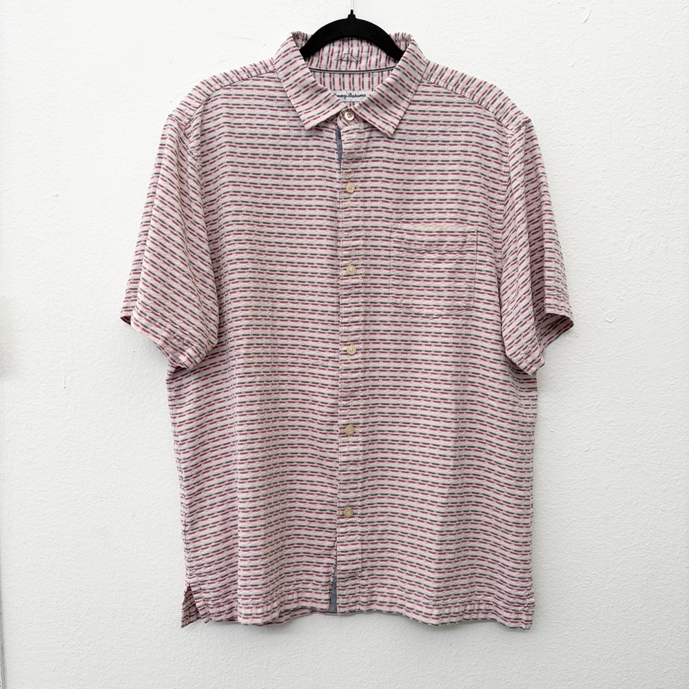 Tommy Bahama Men's Geovanni Geo Camp Button-Down Summer Shirt Size L